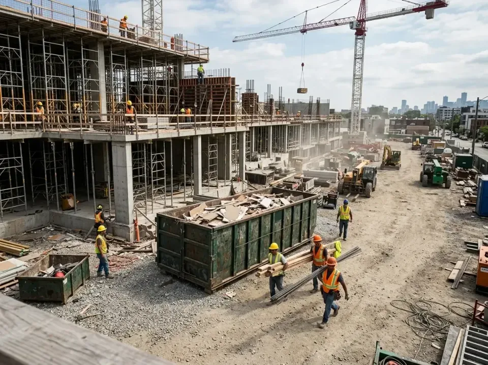 commercial-construction-site-w-002 — frequently asked questions, Low Cost Construction Dumpster Rental in Roseville, MN